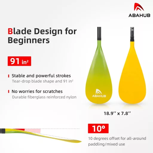 Abahub karbonsko SUP veslo iz 3 dijela s torbom, teleskopsko 170-218 cm, s plastičnom lopaticom, žutim uzorkom valova, za SUP dasku