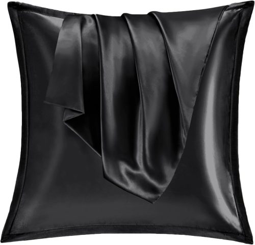 Vielit Set 2 Fețe de Pernă Satin Negru 80x80 - Finețe Mătăsoasă, Protecție Păr