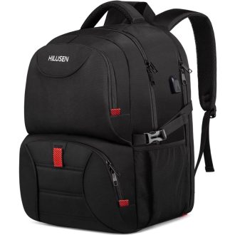   HILUSEN 50L Férfi Hátizsák USB Töltőporttal, 17.3" Laptop Táska, Utazás és Munka