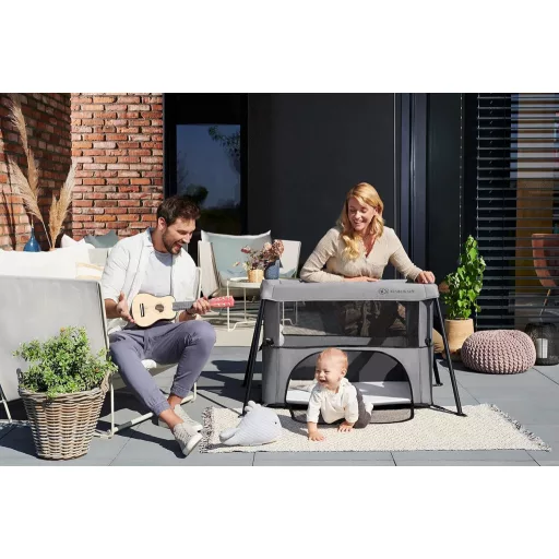 Kinderkraft MOVI ružičasti krevet za roditelje, krevetić koji se spaja, krevet za novorođenče i bebu