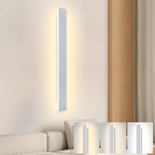 ZTWLEED Lampă de Perete LED Modernă de 60 cm - 22W, Trei Temperaturi de Culoare (3000K/4000K/6000K), Albă, Dimmabilă, Iluminat pentru Living, Dormitor, Scări