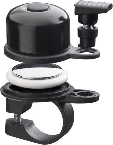 AirBell Kerékpárcsengő Apple AirTag Rejtekhellyel - Lopásgátló Eszköz Biciklihez, E-rollerhez - Fekete, 22,2 mm - Szerszámokkal