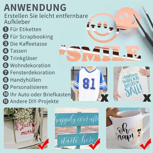 Lya Vinyl Rozéarany Öntapadós Vágófilm 12x18 Cricut Silhouette Cameo 4 Kompatibilis