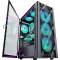 MUSETEX ATX Mid-Tower Gaming PC ház 6 ARGB ventilátorral, üvegpanellel