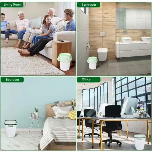 YAWAHOME Bio Szemeteszsák 6L 120db Komposztálható Kukoricakeményítő Zöld