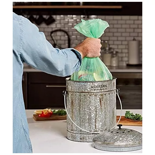 YAWAHOME Bio Szemeteszsák 6L 120db Komposztálható Kukoricakeményítő Zöld