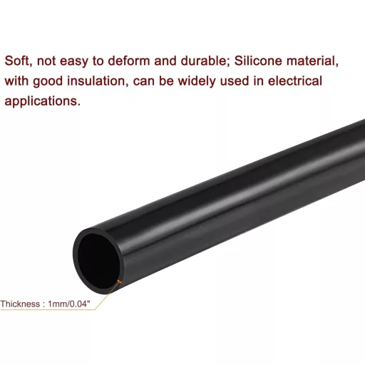 sourcing map Szilikon Cső 8mm Belső 10mm Külső Átmérő 2m Fekete Magas Hőmérséklet - 8 x 10 mm, Black