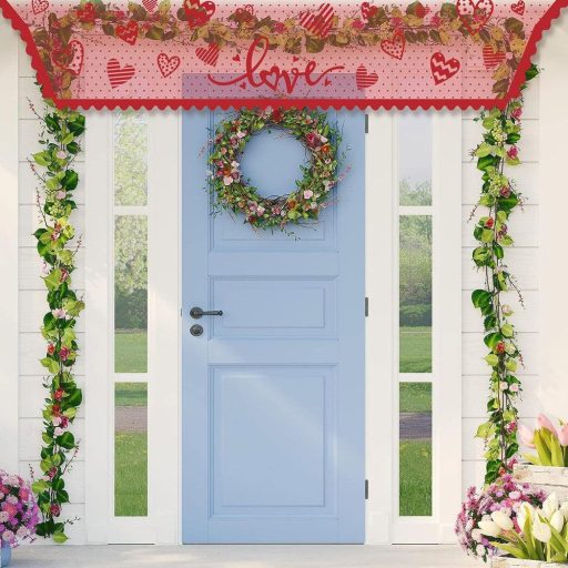 Valentin-napi csipkés kandallóterítő(piros, 50 x 230 cm) - Újracsomagolt termék