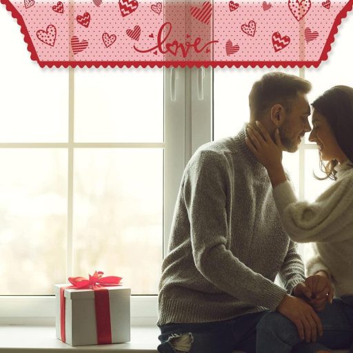 Valentin-napi csipkés kandallóterítő(piros, 50 x 230 cm) - Újracsomagolt termék