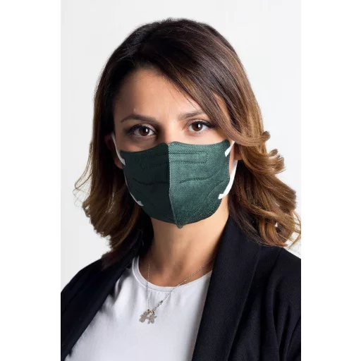 20 darabos, zöld színű, 4 rétegű FFP2 maszk CE 0477 tanúsítvánnyal, Olaszországban készült