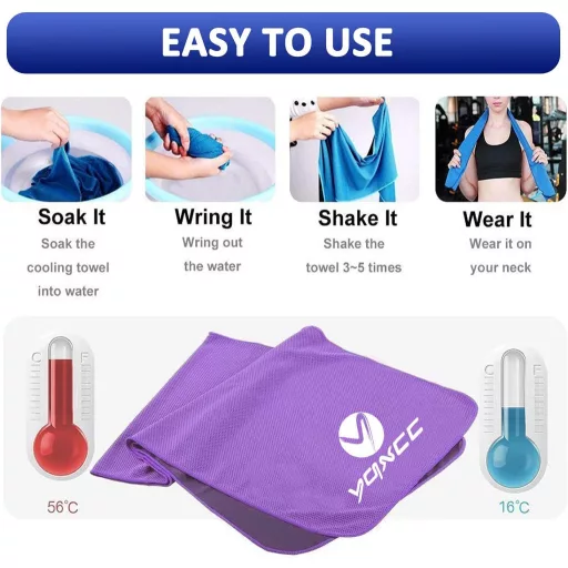 Prosop răcitor YQXCC 2 buc 120x30 cm, din microfibră pentru răcirea echipamentului sportiv