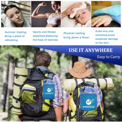 YQXCC Hűtőtörlő 2 db 120x30 cm, mikroszálas sportöltöny hűtéshez