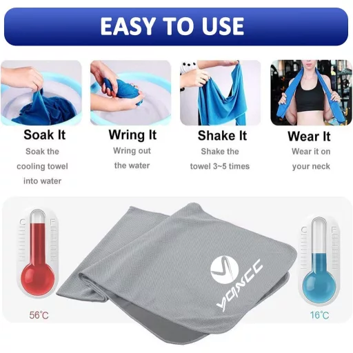 Set de 4 prosoape de răcire YQXCC, 120x30 cm, microfibră pentru îmbrăcăminte sportivă, pentru răcorire.