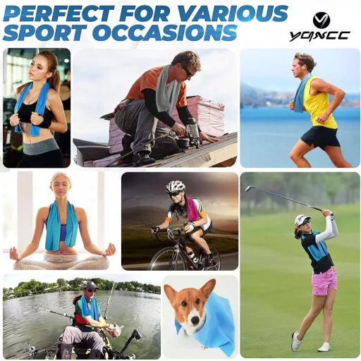 Set de 4 prosoape de răcire YQXCC, 120x30 cm, microfibră pentru îmbrăcăminte sportivă, pentru răcorire.