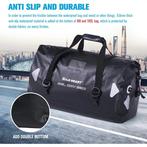 WILD HEART vízálló utazótáska 40L 66L 100L kempingezéshez kajak túrához motorozáshoz