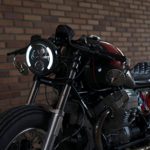 7-palcový LED motocyklový svetlomet JMTBNO pre Harley Touring Road King Electra Street Glide, DRL biela/žltá