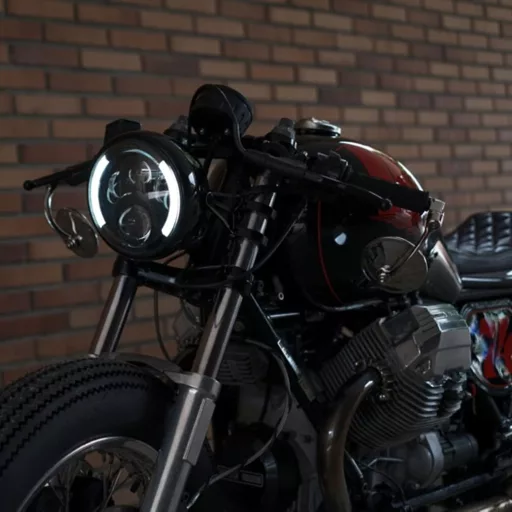 JMTBNO 7 Inch LED Motoros Fényszóró Kerek DRL Fehér Irányjelző Sárga Harley Kompatibilis