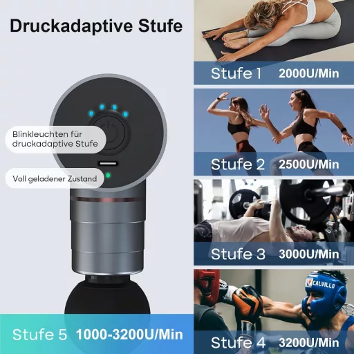 arboleaf Mini Masažni Pištolj 3200 RPM - Prijenosni Masažer za Mišiće s AI Razinama, 4 Silikonska Nastavka, Tihi Rad, USB-C Punjenje, s Torbicom
