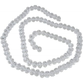   AERZETIX 95 kom Bijele Facetirane Staklene Perle za Izradu Nakita 6x4 mm