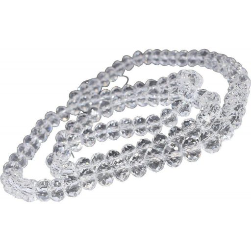 AERZETIX 95 kom Bijele Facetirane Staklene Perle za Izradu Nakita 6x4 mm