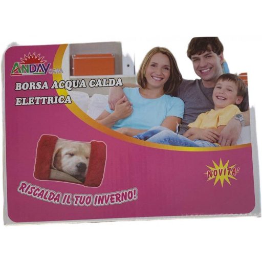 Sticlă electrică cu apă caldă, roșie, Generic, încălzitor pentru mâini, cu buzunar