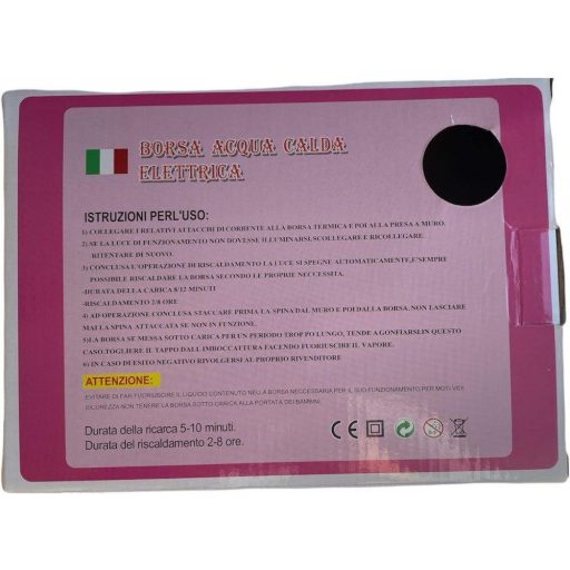 Sticlă electrică cu apă caldă, roșie, Generic, încălzitor pentru mâini, cu buzunar