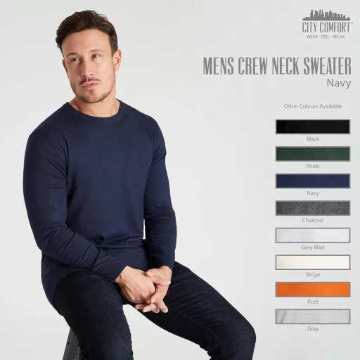 Pánsky pulóver CityComfort s okrúhlym výstrihom, veľkosť L