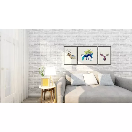 myforHD Öntapadós Tégla Mintás Tapéta - Vintage Fehér Fal Dekoráció, Vízálló PVC Matrica Bútorokra, Falra, Ajtóra (45 x 300 cm)