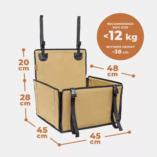 Wuglo Kutyaülés Autóhoz Vízálló 12kg-ig Biztonsági Övvel