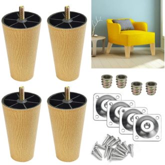   DURANTEY 12 cm-es műanyag és fém bútorláb szett (4 db) - kanapéhoz, székhez, ágyhoz