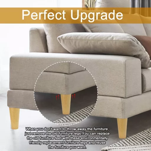 DURANTEY 12 cm-es műanyag és fém bútorláb szett (4 db) - kanapéhoz, székhez, ágyhoz