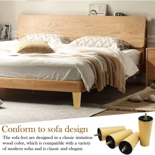 DURANTEY 12 cm-es műanyag és fém bútorláb szett (4 db) - kanapéhoz, székhez, ágyhoz