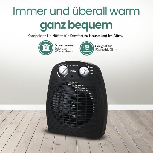 Emerio FH-106737.2 hordozható ventilátoros fűtőgép 2000W termosztáttal