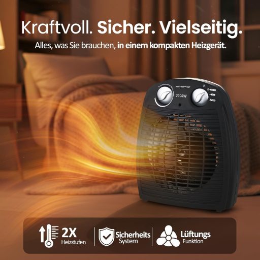 Emerio FH-106737.2 hordozható ventilátoros fűtőgép 2000W termosztáttal