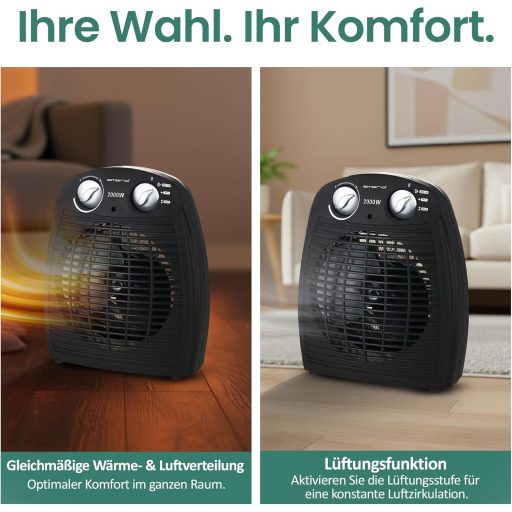 Emerio FH-106737.2 hordozható ventilátoros fűtőgép 2000W termosztáttal