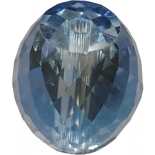 Set plavih fasetiranih staklenih perli (5 kom) - 12x13mm elipsa, za šivanje, izradu nakita