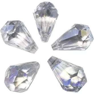   AERZETIX C55199 - 5 db Kúp alakú, átlátszó, facettált gyöngy szett, 1.8 mm nyílással