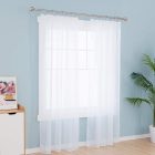 Deconovo fehér fényáteresztő függöny nappalihoz, 260x140 cm, 2 db