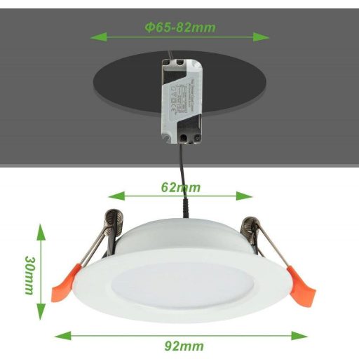 LED Ugradbena svjetiljka 5W s prigušivanjem - Ultra tanka, IP44, dnevna bijela