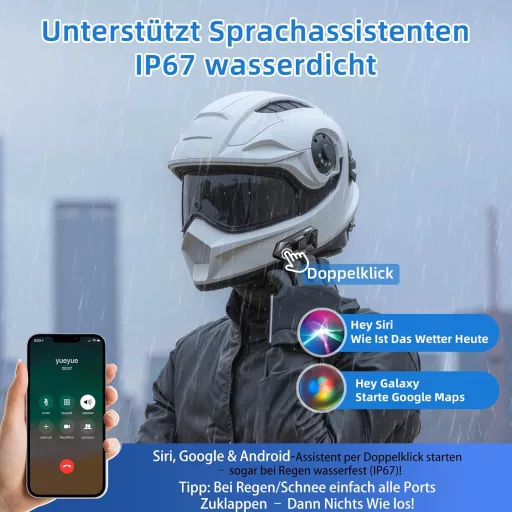 WAYXIN R6S Motoros Headset - 1200m Hatótávolságú Bluetooth Kommunikációs Rendszer 6 Motoros Összekapcsolásával, Vízálló, Kihangosító, Zajszű