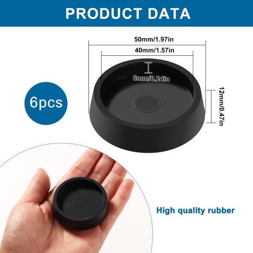 VooGenzek Bútor Görgő Alátét 6 db Csúszásmentes Gumi Pad Szék Asztal Padlóvédő Kerek Bútorvédő Matrica Minden Padlótípushoz