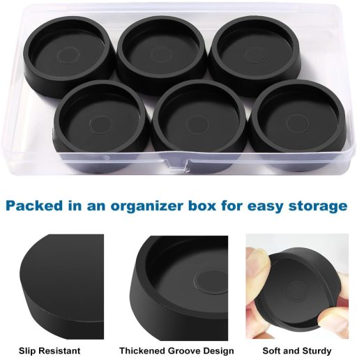 VooGenzek Bútor Görgő Alátét 6 db Csúszásmentes Gumi Pad Szék Asztal Padlóvédő Kerek Bútorvédő Matrica Minden Padlótípushoz