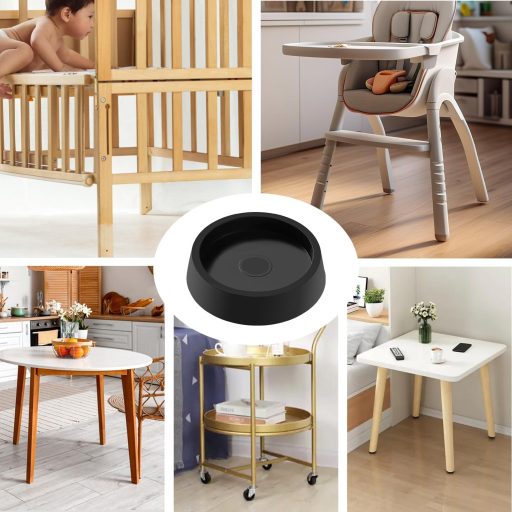 VooGenzek Bútor Görgő Alátét 6 db Csúszásmentes Gumi Pad Szék Asztal Padlóvédő Kerek Bútorvédő Matrica Minden Padlótípushoz