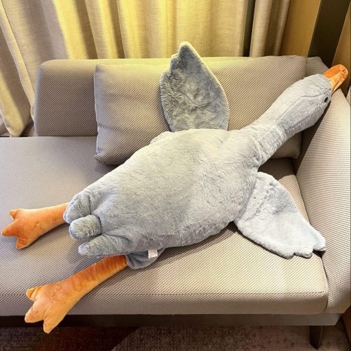 Plyšová hus Tanha XXL 130 cm mäkká hračka sivá Kawaii