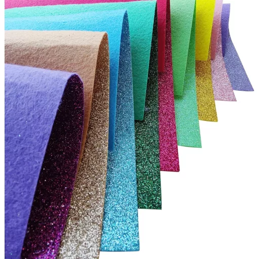 Jtnohx Csillámos Filc Készlet - 20 db 20x30 cm-es Filcanyag Kézműveskedéshez, Dekorációhoz, Partikhoz és Ünnepi Projektekhez