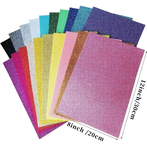 Jtnohx Csillámos Filc Készlet - 20 db 20x30 cm-es Filcanyag Kézműveskedéshez, Dekorációhoz, Partikhoz és Ünnepi Projektekhez