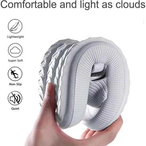 SHAINE Felhő Papucs Férfiaknak és Nőknek - Szürke Csúszásmentes Gumi Strandpapucs, Nyári Kerti Papucs, Kényelmes Otthoni Lábbeli 44-45