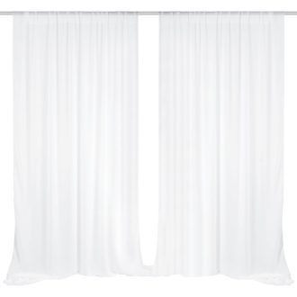   EMART Fehér Háttér Függöny 1,5x3m Tüll Sifon Anyag Esküvő Fotózás Színpad Dekoráció Babaváró Szülinap Parti Kellék Rúddal