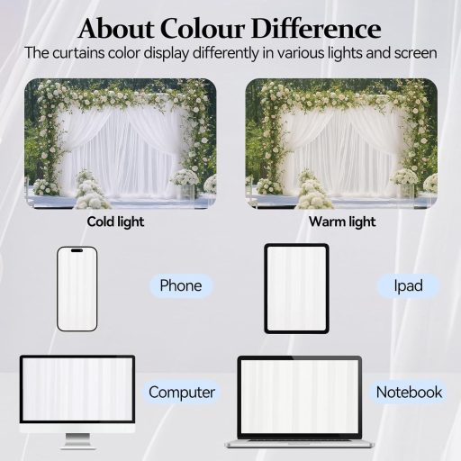 EMART Fehér Háttér Függöny 1,5x3m Tüll Sifon Anyag Esküvő Fotózás Színpad Dekoráció Babaváró Szülinap Parti Kellék Rúddal