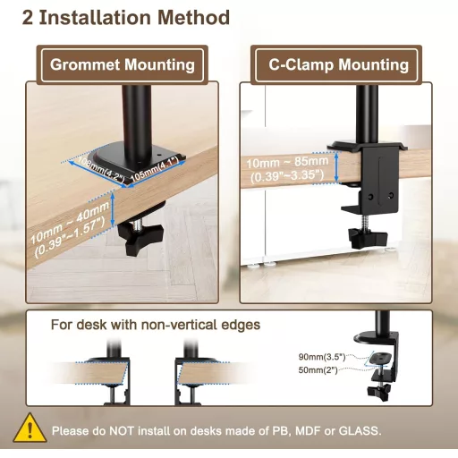 PUTORSEN Monitor Tartó 3 Monitoros 13-32 Colos Képernyőkhöz, 80 cm-es Rúd, Forgatható, Dönthető, Állítható Magasságú, 9 kg/Kar, VESA 75x75/1